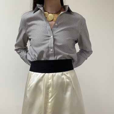 classic cotton pinstripe button down blouse 