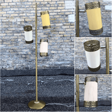 Mid-century Triple Canister Pole Lamp 