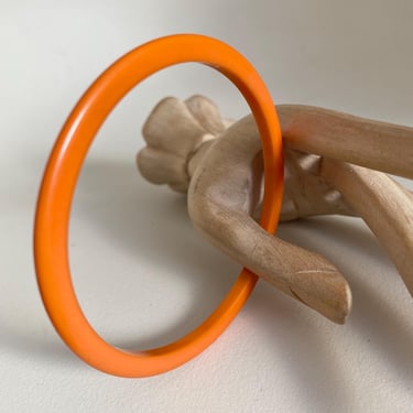 Art Deco 1930s  Vintage Orange Tango Phenolic Bakelite Spacer bracelet bangle by BakeliteBa