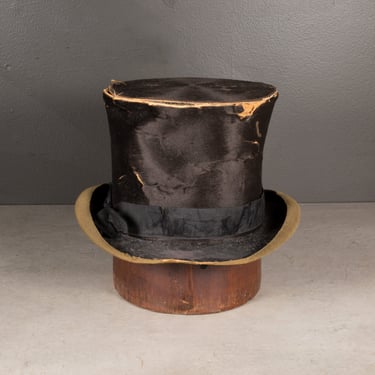 Antique Distressed Silk Top Hat c.1880-1920