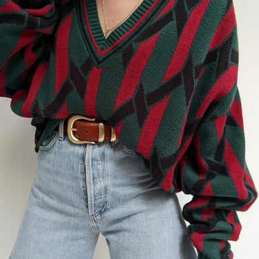 Vintage Geometric Cotton Sweater