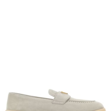 Prada Women Chalk Suede Loafers