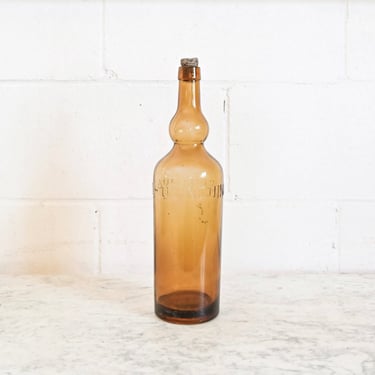 midcentury french amber brasserie bottle