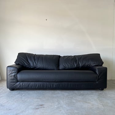 Postmodern - Style Montis Black Leather Sofa. 