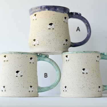 Sheep Mug with Little Sheep | Handmade Pottery | Handmade Ceramics 