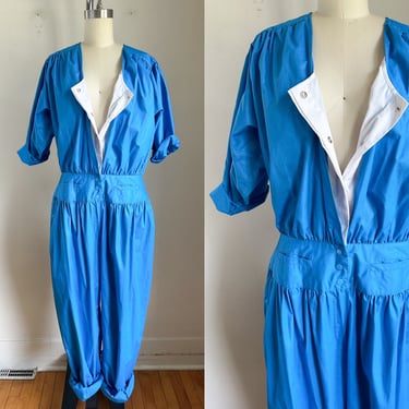 Vintage 1980s Blue Jumpsuit / M 