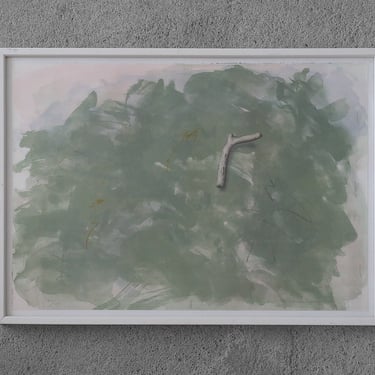 Lennart Aschenbrenner, Composition with Stick, Color Lithograph, 1986, Framed 