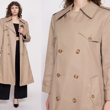 80s Christian Dior Monsieur Men's Trench Coat - Size 40R | Vintage Tan Double Breasted Button Up Long Duster Jacket 