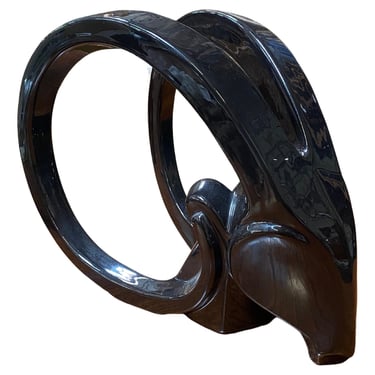 Black Rams Head Sculpture by Jaru of California (CRACKED) 