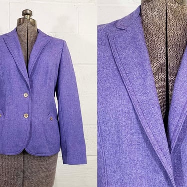 Vintage Purple Lightweight Blazer Jacket Long Sleeve Coat Mod 1960s 60s Violet Joyce Sportswear Union Dopamine Dressing Large Medium 
