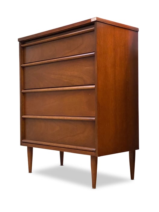 Modern 4 Drawer Walnut Dresser by Bassett, Circa 1960s - *Please ask for a shipping quote before you buy. 
