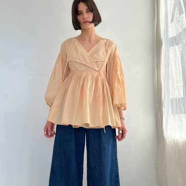 Givenchy Peach Pleated Wrap Blouse (M)