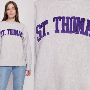 S-L| 90s St. Thomas Champion Reverse Weave Sweatshirt - Men's Small, Women's Medium to Large | Vintage Minnesota Crewneck Pullover 