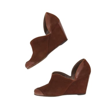 FAB 1940s Kiss by Curfew leather peeptoe wedges 