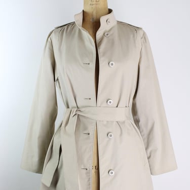 70s London Fog Light Beige Trench Coat / Classic / Vintage Trench Coat / Military trench coat/ Size S/M 