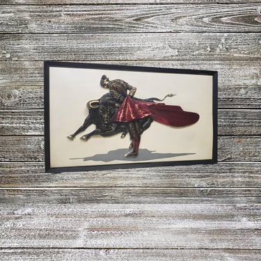 1960 Vintage Richter Artcraft Torero Wall Art, Matador 3D Hanging Sculpture, Spanish Bullfighter Framed Art, Home Decor, Vintage Wall Decor 