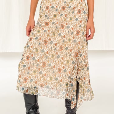 Y2K Flower Mesh Layer Skirt (S-M)