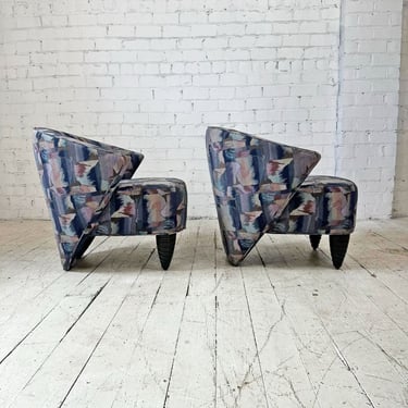 Pair of Post-Modern Lounge Chairs