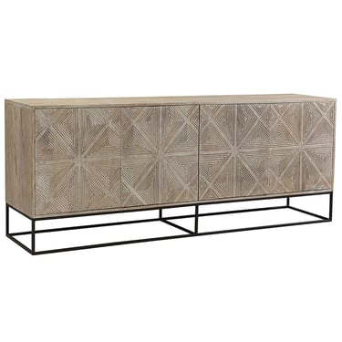 84” Sideboard w/Design Doors and Iron Base in Light Finish from Terra Nova Designs Los Angeles 