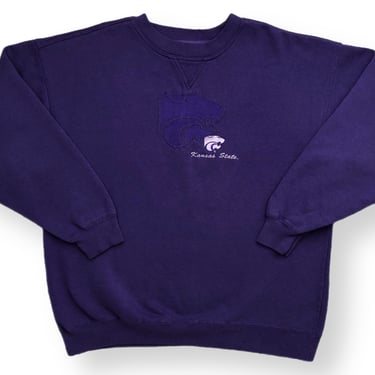 Vintage 90s Kansas State University Wildcats Embroidered Collegiate Crewneck Sweatshirt Pullover Size XL 