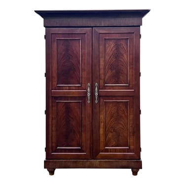 British Colonial Style Flame Mahogany Armoire 