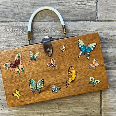 butterfly box bag vintage jeweled butterflies handbag by forsum 