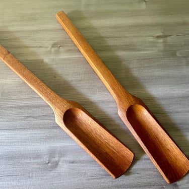 Vintage Dansk Teak Wood Salad Serving Spoons, Danish Modern Quistgaard Designed, Danish Modern 