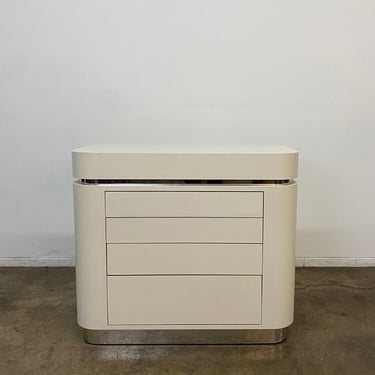 Post modern chrome and laminate chest of drawers 
