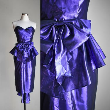 1980s Purple Party Dress 