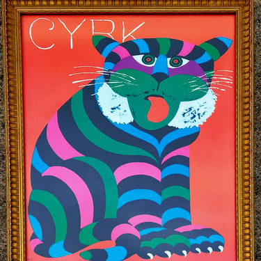 Vintage Polish Circus "Cyrk" Cat Poster