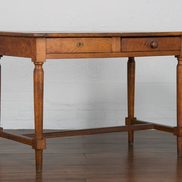 Antique French Directoire Style Provincial Tiger Oak Writing Desk or Side Table 