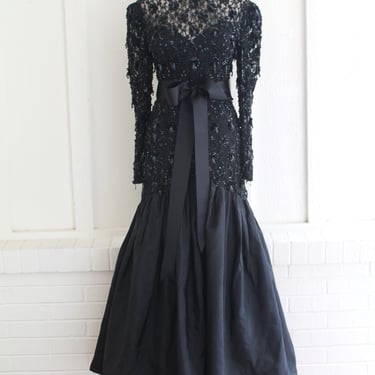 Black Tie - Evening Gown- Mermaid - Cocktail Gown - Formal Dress - Marked size 8 