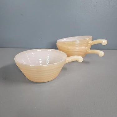 One Anchor Hocking Fire King Peach Lusterware Handled Bowl MULTIPLES AVAILABLE 