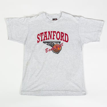 90s Stanford University Basketball T Shirt - Medium | Vintage Free Throw Champion Graphic Tee 
