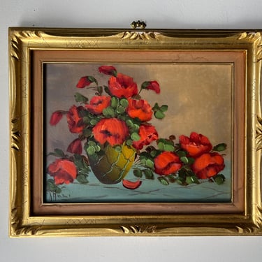 Italian Vintage Vibrant Still Life Oil Painting, Frame 