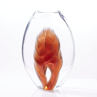 Marie Claude Lalique for Lalique Crystal Martinique Flower Vase 