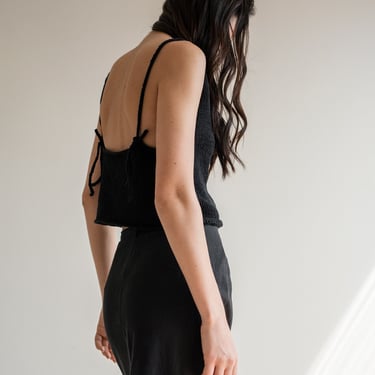 Open Back Top, Hand Knit Boatneck, Low Back Knit Tank, Backless Blouse, Adjustable Ties, Summer Cotton Top — The Sleek Knit Top 