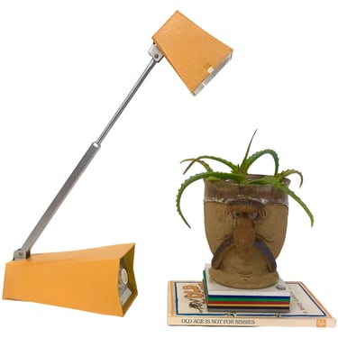 Vintage MCM Folding Adjustable Task Lamp | Articulating Color Pop Retro Desk Lighting | Bulb Included! 