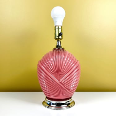Wrapped Pink Glass Lamp 