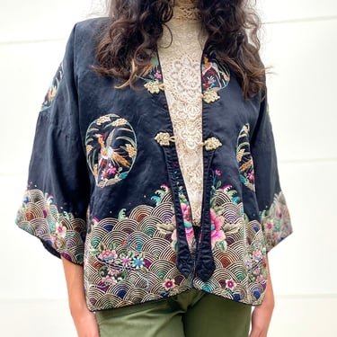 Orinoco Flow Silk Embroidered Bird Jacket