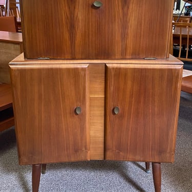 Item #AE126 Art Deco Walnut Cocktail Cabinet by A.H. Woodcock, London c.1940