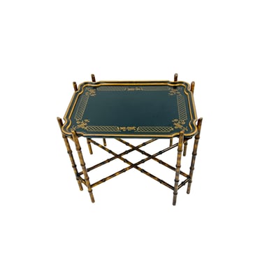 #1701 Mid-Century Chinoiserie Faux Bamboo Tray Table by Baker Furniture