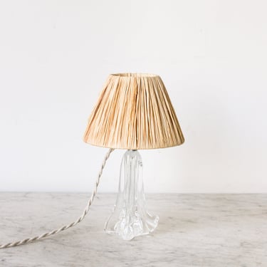 Petite Glass Lamp with Hand Made Shade