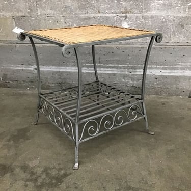 Metal and Wicker Side Table (Seattle)