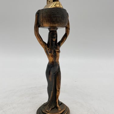 Egyptian Revival Nude Queen Copper Table Lighter 