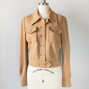 1970s Cropped Jacket Brown Wool M 