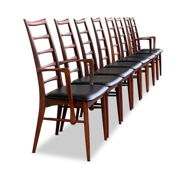 Set of 8 Brazilian Rosewood "Lis" Dining Chairs by Niels Koefoed, Circa 1960s - *Please ask for a shipping quote before you buy. 