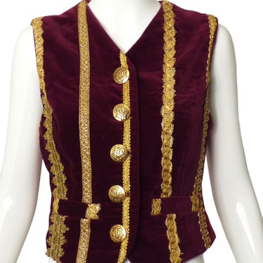DOLCE & GABBANA- 90s Velvet & Brocade Vest, Size 4