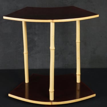 Japan minimalist wood and bamboo stand tea room furniture hand craft Nurimono 1980 