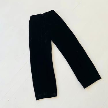 Vintage High Waist Black Velvet Pants 